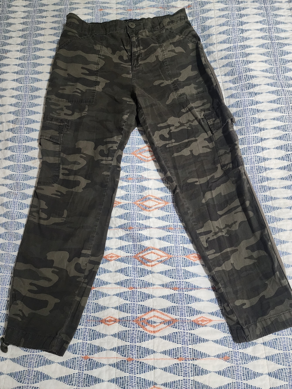 Social Standard By Sanctuary Women's Camouflage Cargo Pants in Olive Green
